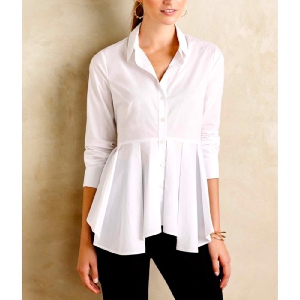 Anthropologie HD in Paris White Blouse (XS)